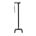 SOFT GRIP WALKING CANE WITH QUAD BASE